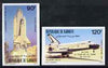 Djibouti 1981 Space shuttle set of 2 imperf from limited printing, as SG 824-25 unmounted mint