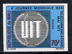 Mali 1972 World Telecommunications Day imperf from limited printing, as SG 324