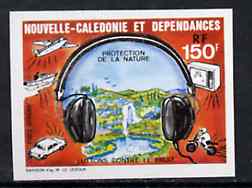 New Caledonia 1987 Nature Protection Against Noise (Waterfall, Motorbike, TV, etc) imperf from limited printing unmounted mint, SG 806