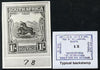 South Africa 1926-27 issue B&W photograph of original 1s Wildebeest essay inscribed in English, approximately twice stamp-size. Official photograph from the original artwork held by the Government Printer in Pretoria with authorit……Details Below