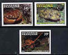 French Polynesia 1987 Crustaceans imperf set of 3 from limited printing, unmounted mint as SG 501-03*
