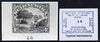 South Africa 1926-27 issue B&W photograph of original 4d Native Kraal essay inscribed in Afrikaans, approximately twice stamp-size. Official photograph from the original artwork held by the Government Printer in Pretoria with auth……Details Below