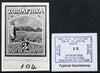 South Africa 1926-27 issue Harrison's B&W photograph of original 3d pictorial essay inscribed in Afrikaans, approximately twice stamp-size. Official photograph from the original artwork held by the Government Printer in Pretoria w……Details Below