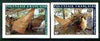 French Polynesia 1986 Pirogue Construction (Native Craft) imperf set of 2 from limited printing, unmounted mint as SG 490-91*