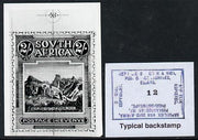 South Africa 1926-27 issue Public Works Dept B&W photograph of original 2s Pictorial essay inscribed in English, approximately twice stamp-size. Official photograph from the original artwork held by the Government Printer in Preto……Details Below