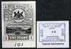 Cape of Good Hope 1900 Table Mountain B&W photograph of original 1d design approximately twice stamp-size similar to issued stamp. Official photograph from the original artwork held by the Government Printer in Pretoria with autho……Details Below