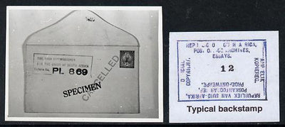 South Africa 1926-27 B&W photograph of original essay for 2d postal stationery envelope (PL869). Official photograph from the original artwork held by the Government Printer in Pretoria with authority handstamp on the back, one of only 30 produced.