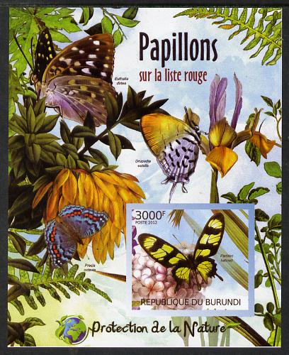 Burundi 2012 Endangered Butterflies #2 imperf deluxe sheet unmounted mint