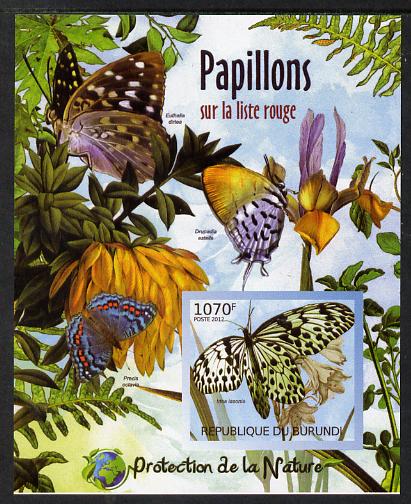 Burundi 2012 Endangered Butterflies #3 imperf deluxe sheet unmounted mint