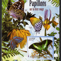 Burundi 2012 Endangered Butterflies #4 imperf deluxe sheet unmounted mint