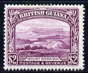 British Guiana 1938-52 KG6 Mount Roraima $2 purple P14x13 unmounted mint SG 318a