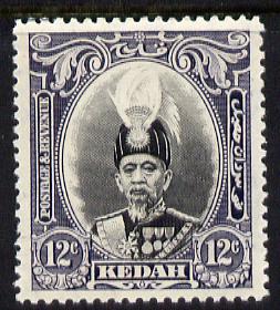 Malaya - Kedah 1937 Sultan 12c black & violet fine mounted mint SG 61