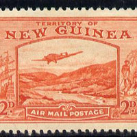 New Guinea 1939 Junkers G.31F over Bulolo Goldfields 2d vermilion mounted mint SG 215