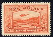 New Guinea 1939 Junkers G.31F over Bulolo Goldfields 2d vermilion mounted mint SG 215