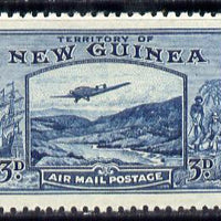 New Guinea 1939 Junkers G.31F over Bulolo Goldfields 3d blue mounted mint SG 216