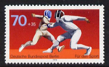 Germany - West Berlin 1978 Sport Promotion - Fencing 70pf unmounted mint SG B552