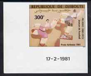 Djibouti 1981 Painting (Football Players by Picasso) imperf from limited printing unmounted mint, as SG 822*