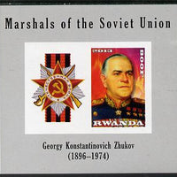 Rwanda 2013 Marshals of the Soviet Union - Georgy Konstantinovich Zhukov imperf sheetlet containing 1 value & label unmounted mint