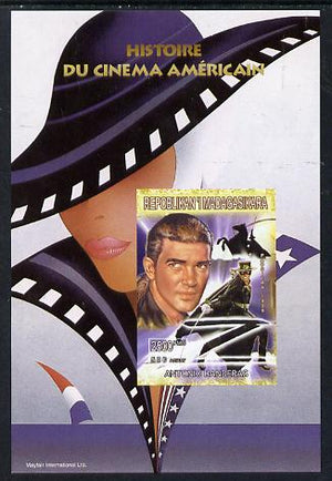 Madagascar 1999 History of American Cinema - Antonio Banderas imperf m/sheet unmounted mint. Note this item is privately produced and is offered purely on its thematic appeal
