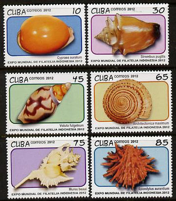 Cuba 2012 Sea Shells perf set of 6 unmounted mint