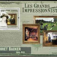 Comoro Islands 2009 Impressionists - Harriet Backer perf s/sheet unmounted mint