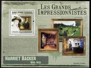 Comoro Islands 2009 Impressionists - Harriet Backer perf s/sheet unmounted mint