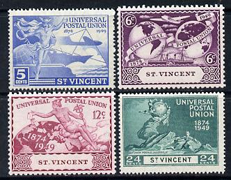St Vincent 1949 KG6 75th Anniversary of Universal Postal Union set of 4 unmounted mint, SG 178-81