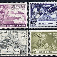 Sierra Leone 1949 KG6 75th Anniversary of Universal Postal Union set of 4 cds used SG 205-208