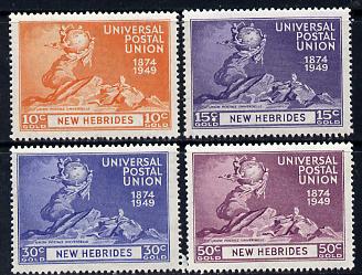 New Hebrides - English 1949 KG6 75th Anniversary of Universal Postal Union set of 4 unmounted mint, SG 64-67