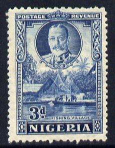 Nigeria 1936 KG5 Pictorial 3d blue mounted mint, SG 38