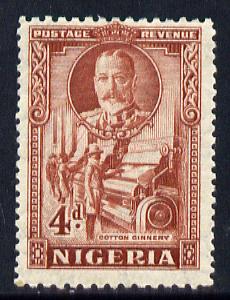 Nigeria 1936 KG5 Pictorial 4d red-brown mounted mint, SG 39