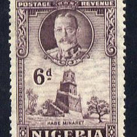 Nigeria 1936 KG5 Pictorial 6d dull violet mounted mint, SG 40