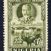 Nigeria 1936 KG5 Pictorial 1s sage-green mounted mint, SG 40