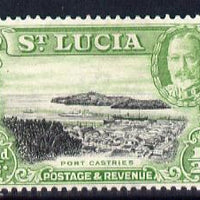 St Lucia 1936 KG5 Pictorial 1/2d black & green unmounted mint, SG 113