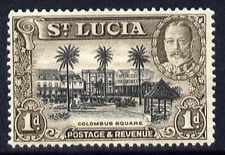 St Lucia 1936 KG5 Pictorial 1d black & brown unmounted mint, SG 114