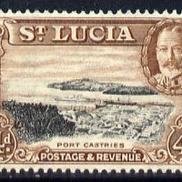 St Lucia 1936 KG5 Pictorial 4d black & red-brown unmounted mint, SG 119