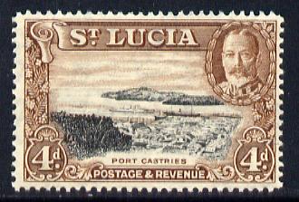 St Lucia 1936 KG5 Pictorial 4d black & red-brown unmounted mint, SG 119