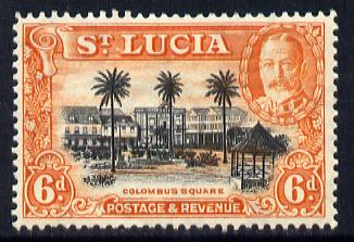St Lucia 1936 KG5 Pictorial 6d black & orange unmounted mint, SG 120