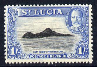 St Lucia 1936 KG5 Pictorial 1s black & light blue unmounted mint, SG 121