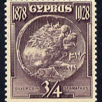 Cyprus 1928 KG5 50th Anniversary 3/4 pi dull purple mounted mint SG123