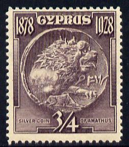 Cyprus 1928 KG5 50th Anniversary 3/4 pi dull purple mounted mint SG123
