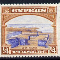 Cyprus 1934 KG5 Pictorial 1/4pi ultramarine & orange-brown mounted mint SG 133