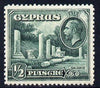 Cyprus 1934 KG5 Pictorial 1/2pi green mounted mint SG 134