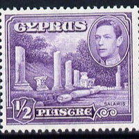 Cyprus 1938-51 KG6 Marble Forum 1/2pi violet mounted mint, SG 152a