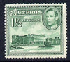 Cyprus 1938-51 KG6 Kyrenia Harbour 1.5pi green mounted mint, SG 155ab