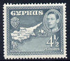 Cyprus 1938-51 KG6 Map 4.5pi grey mounted mint, SG 157