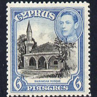 Cyprus 1938-51 KG6 Bayraktar Mosque 6pi black & blue mounted mint, SG 158