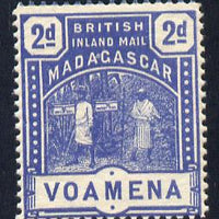 Madagascar 1895 British Inland Mail 2d blue unmounted mint, light gum creases SG 57