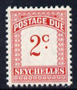 Seychelles 1964-65 Postage Due 2c red & carmine wmk Block CA unmounted mint, SG D9