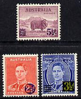 Australia 1941 KG6 surcharged set of 3 unmounted mint, SG 200-202